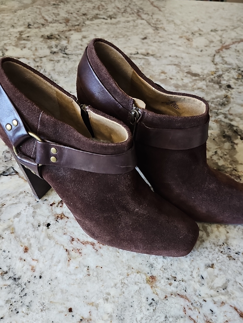 Jessica Simpson Dark Brown Suede Heeled Ankle Booties